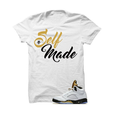 Jordan 5 Olympic White T Shirt (Self Made)