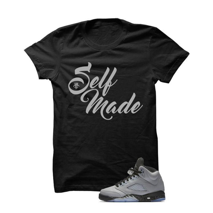 Jordan 5 Wolf Grey Black T Shirt (Self Made)