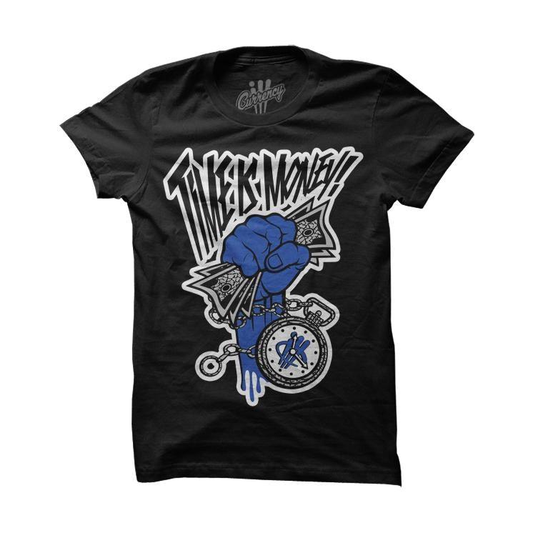 Time Is Money Blue Black Tee