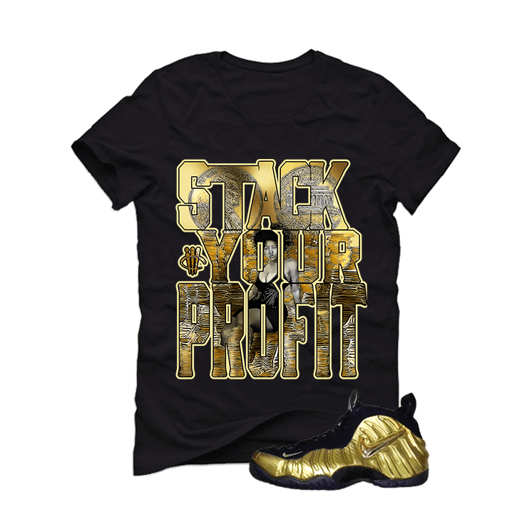 Nike Air Foamposite Pro Metallic Gold Black T (Stack)